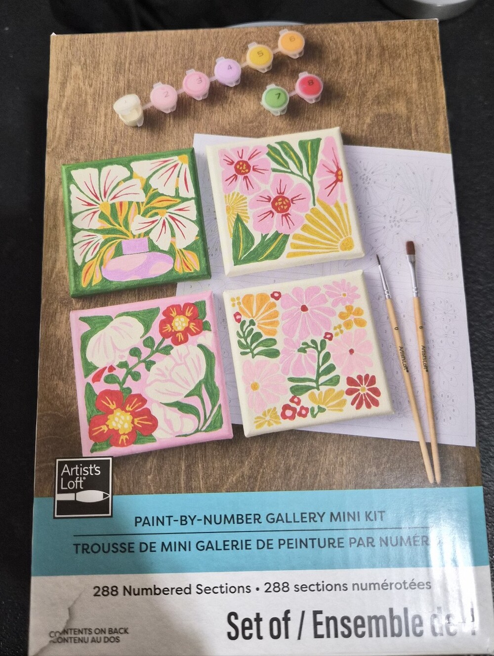 Artist's Loft Floral Paint-By-Number Mini Kit - Pink & Green